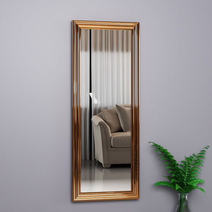 Hanah Home Espejo de muelle con marco de bronce 40x105 cm